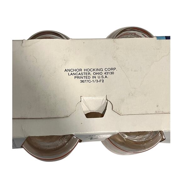 Anchor Hocking Newport Striped Juice Glasses Set of 4 – 7 oz Vintage w/ Box - Picture 8 of 8